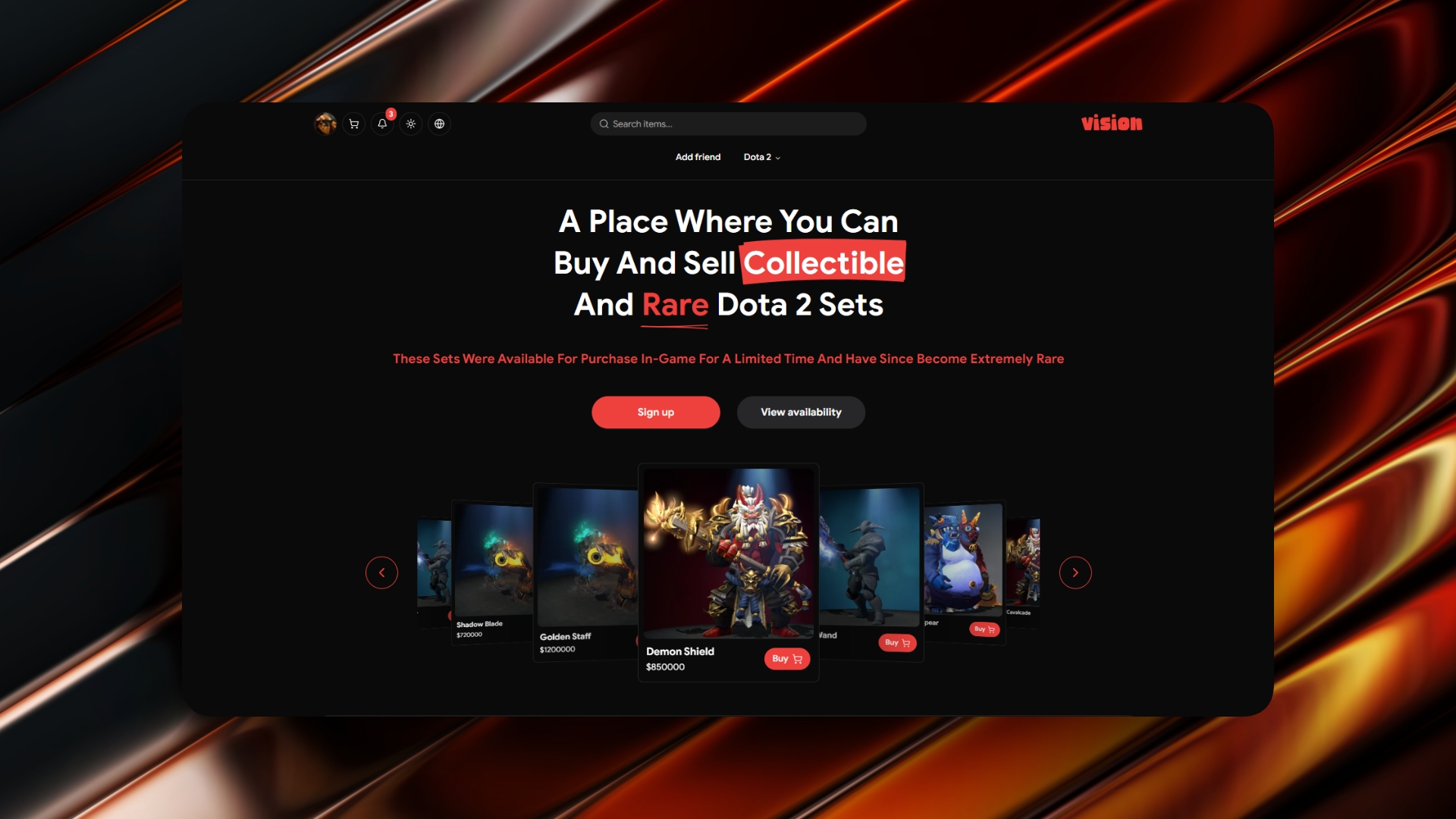Dota Vision - e-commerce